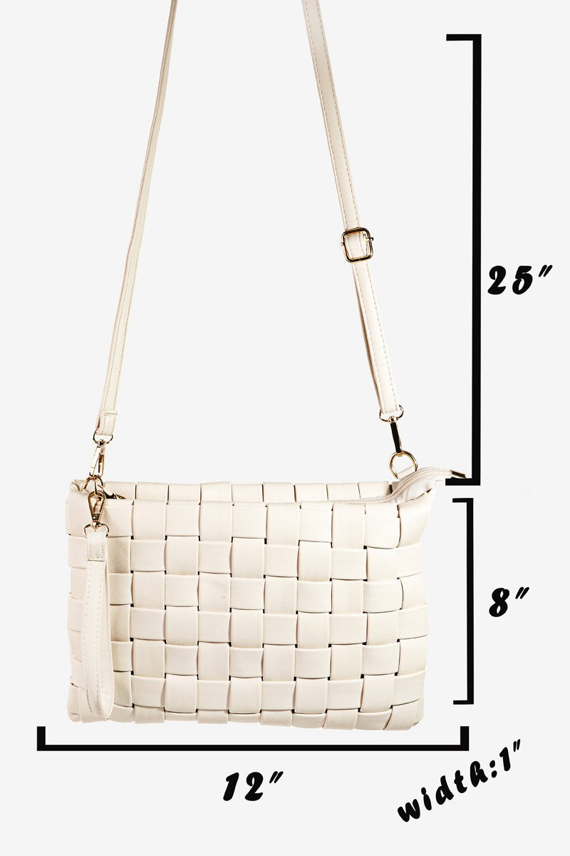 Talum Woven Crossbody Clutch - Brown