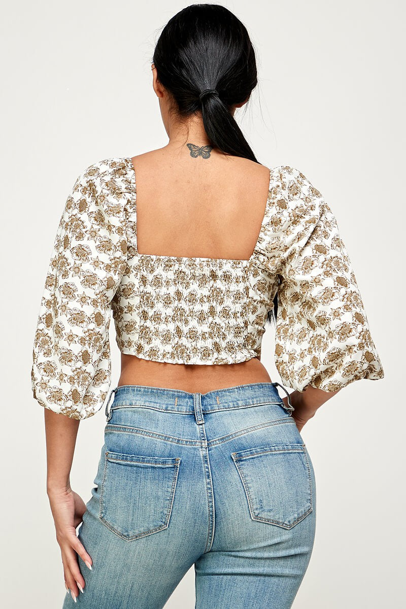 Buy Ready to Ship / CAMILA Tie Front Crop Top / Crop Blouse Online in India  
