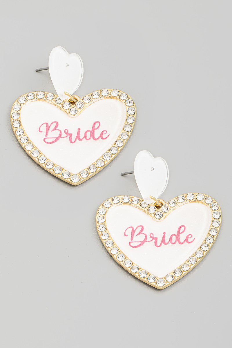 Bride Heart Earrings