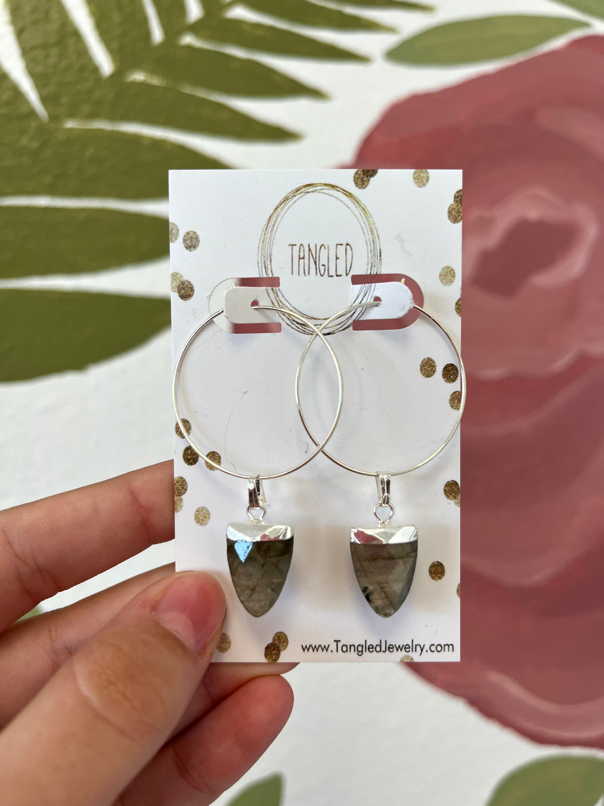 Renee Hoop Earrings - Labradorite/Silver - AU