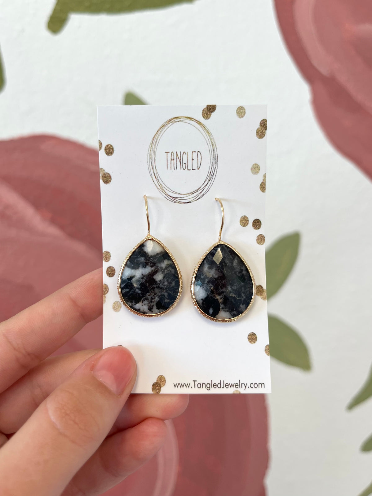 Melanie Teardrop Earrings - Zebra Jasper - BD