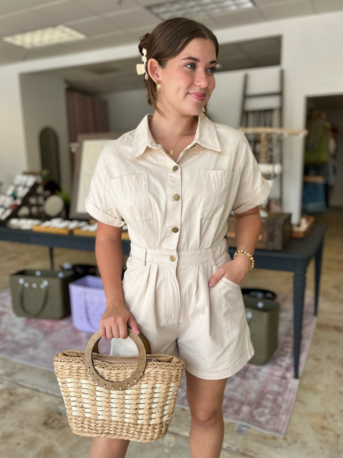 Macy Collared Romper