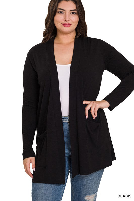 Raegan Cardigan (Curvy) - Black