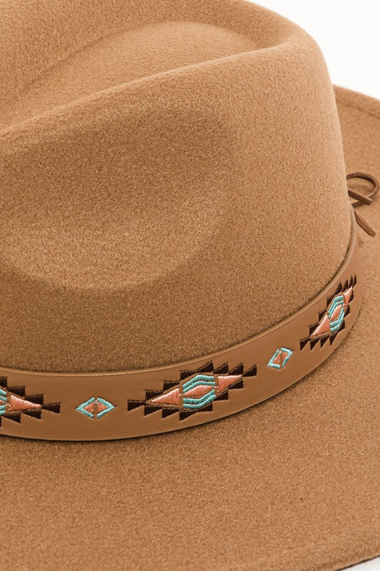 Tribal Pattern Hat - Tan