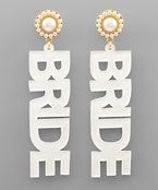 Glitter Bride Earrings - White