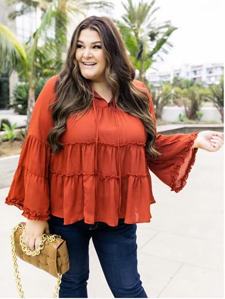 Rust Tiered Blouse