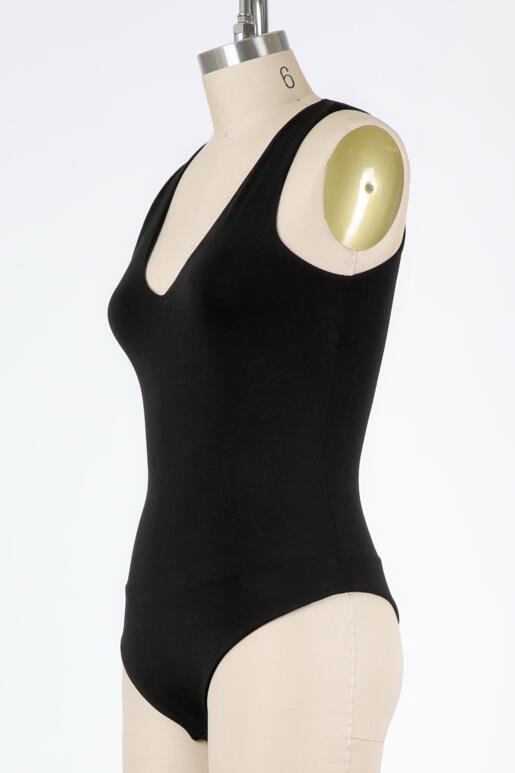Dream Vneck Bodysuit - Black
