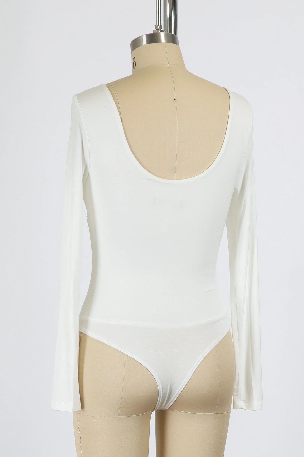 Dream Swoop Neck Long Sleeve Bodysuit - Ivory