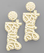 Beaded Bride Earrings - Pearl