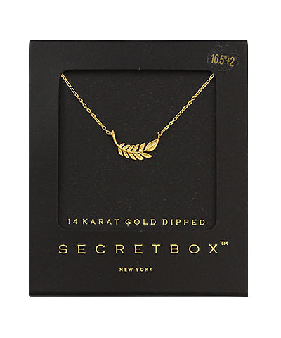 Secretbox - 14kt Gold Leaf Necklace