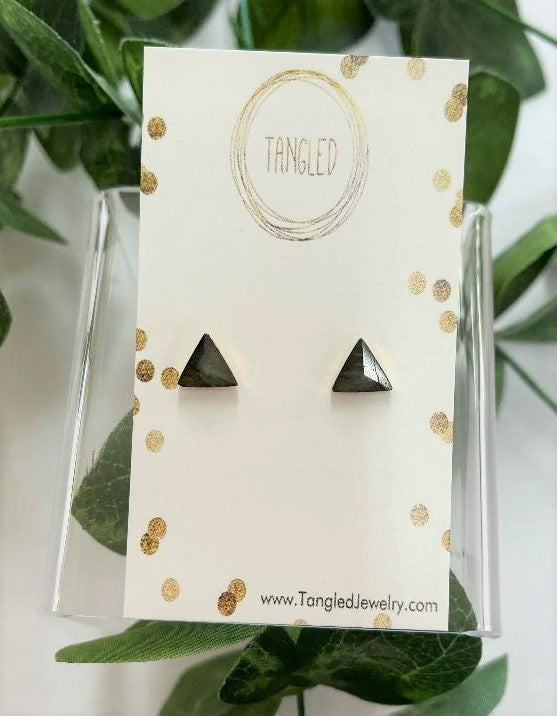 Triangle Labradorite Earrings