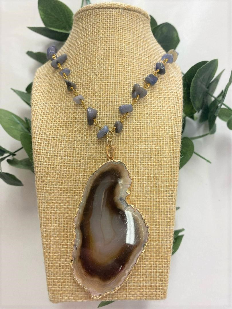 Blue Agate 36'' - Agate Slice