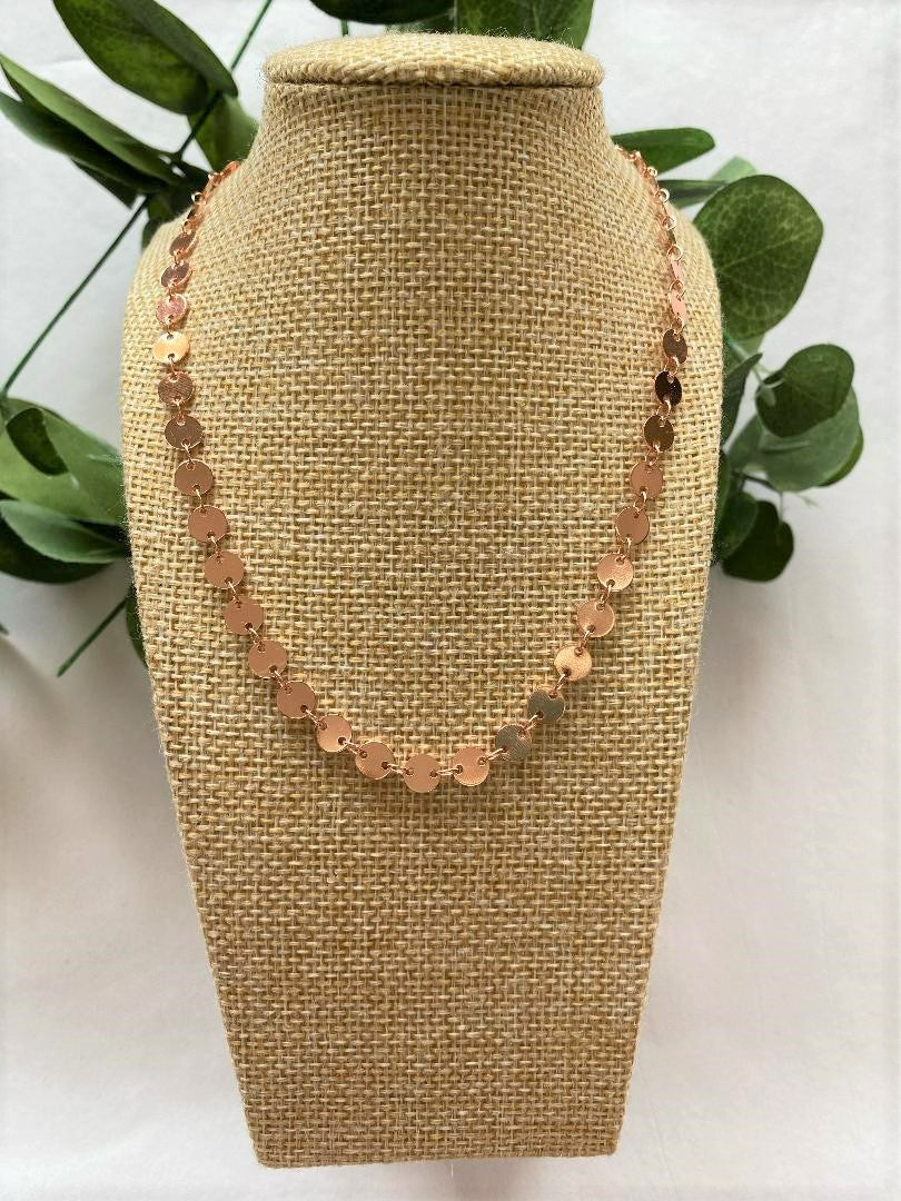 Disc Necklace - Rose Gold