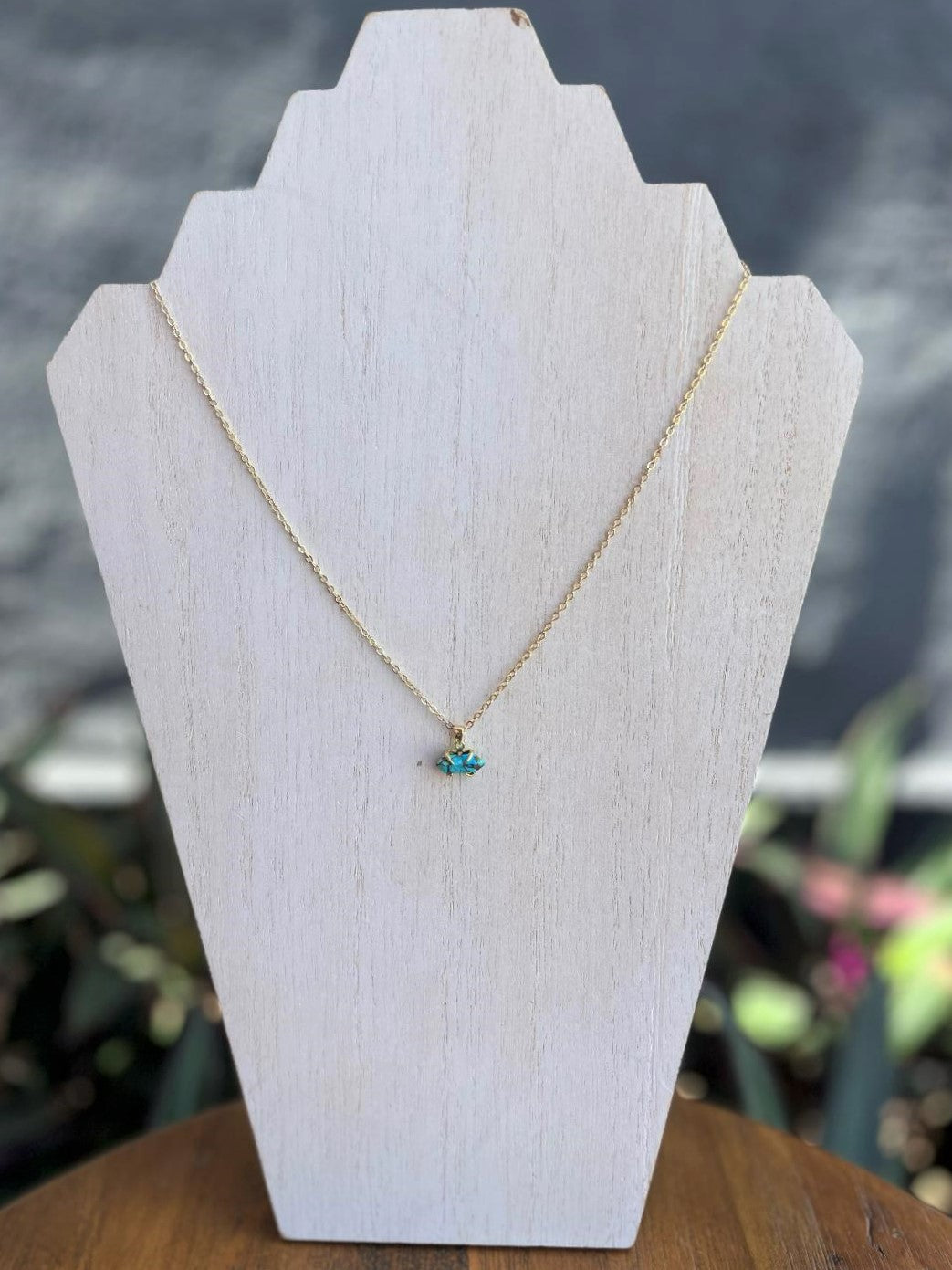 Gold Claw Necklace - Turquoise